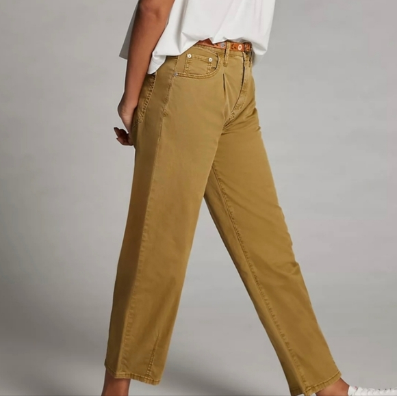 Pilcro Anthropologie Jackson High Waisted Tapered Leg Twill Pants - Picture 1 of 4